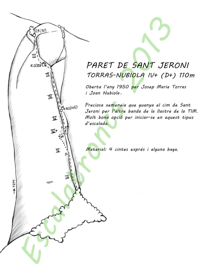 Ressenya de la via Torras-Nubiola a la Paret de Sant Jeroni